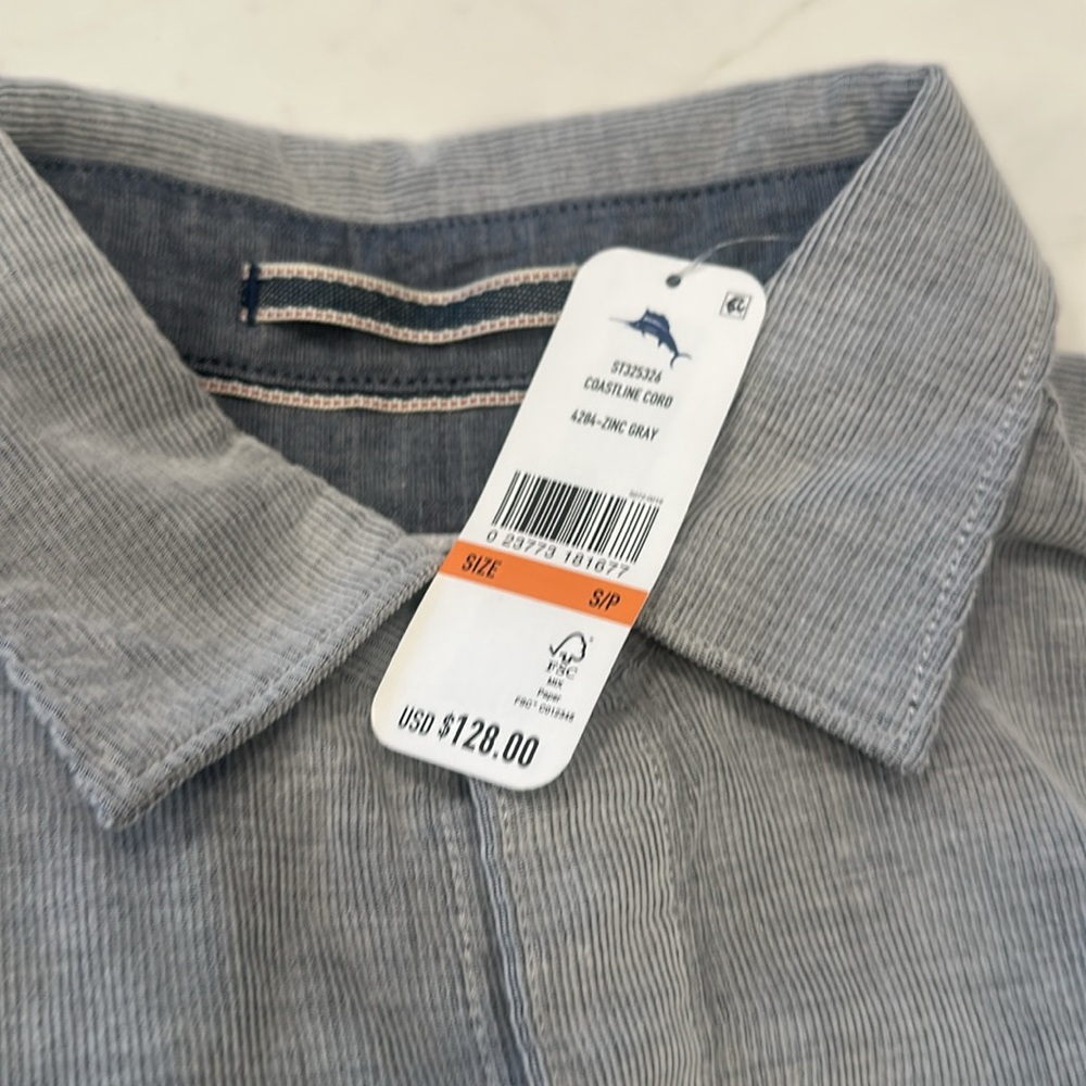 Lot of 2 Tommy Bahama Shirts - Canyon Beach Flannel + Coastline Cord Small - Picture 2 of 3
